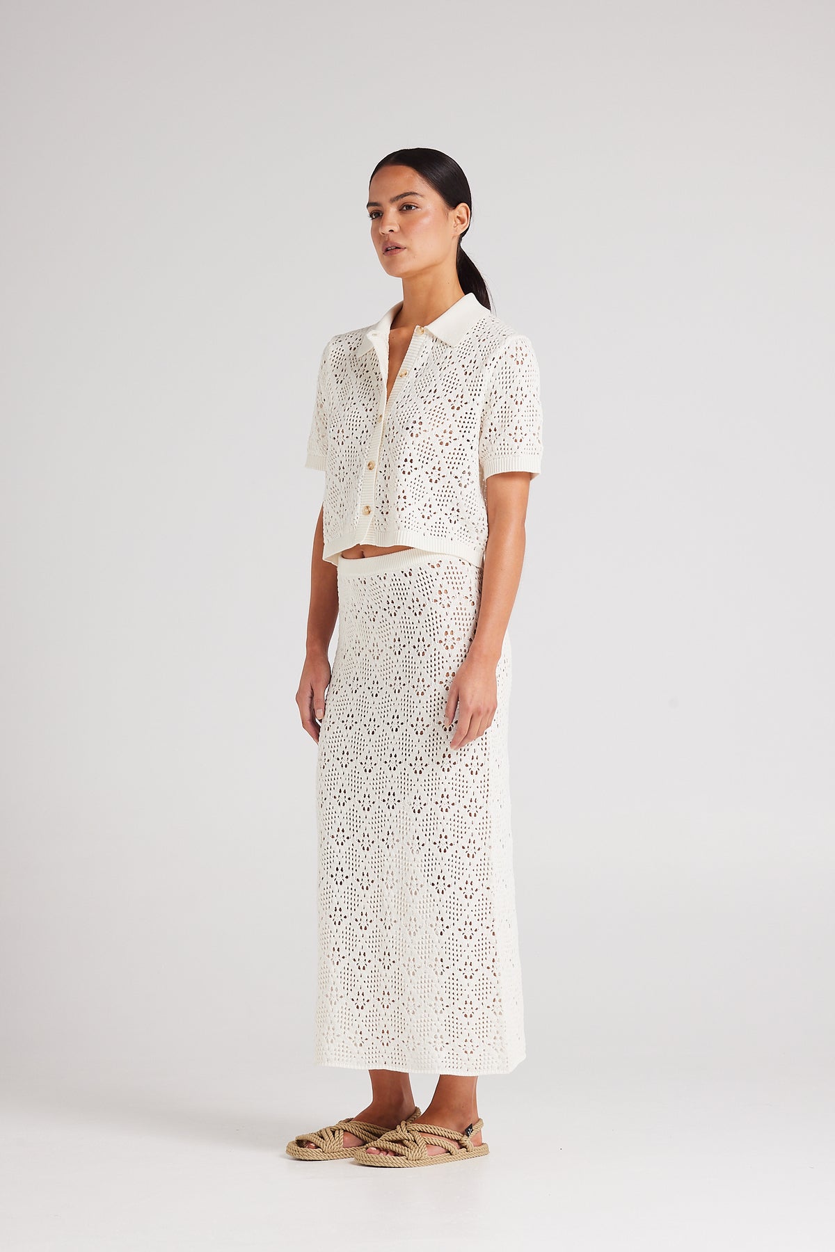 Messina Knit Skirt Vanilla