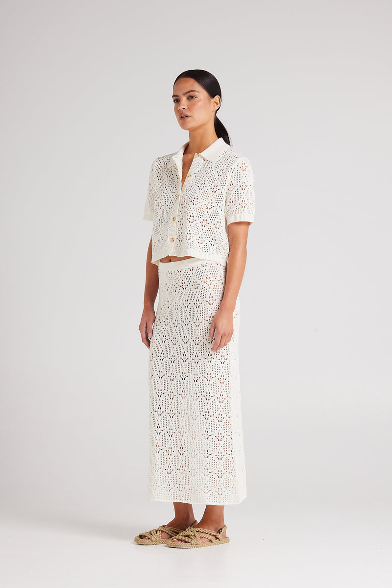 Messina Knit Skirt Vanilla