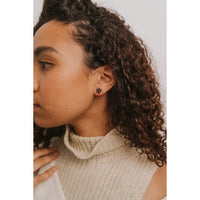 Black Druzy Prong Earrings