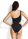 One Shoulder One Piece Black