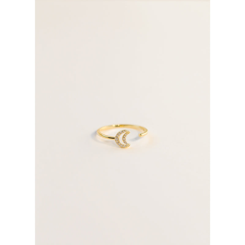 Open Hollow Moon Ring