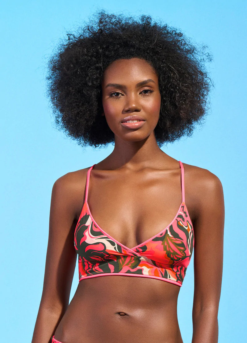 Criss Cross Top Coral Lava