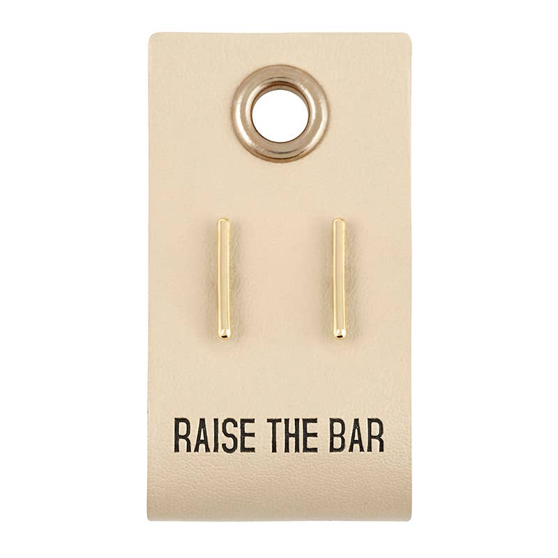 Leather Tag Earrings Bar