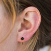 Obsidian Huggie Earrings