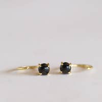 Obsidian Huggie Earrings