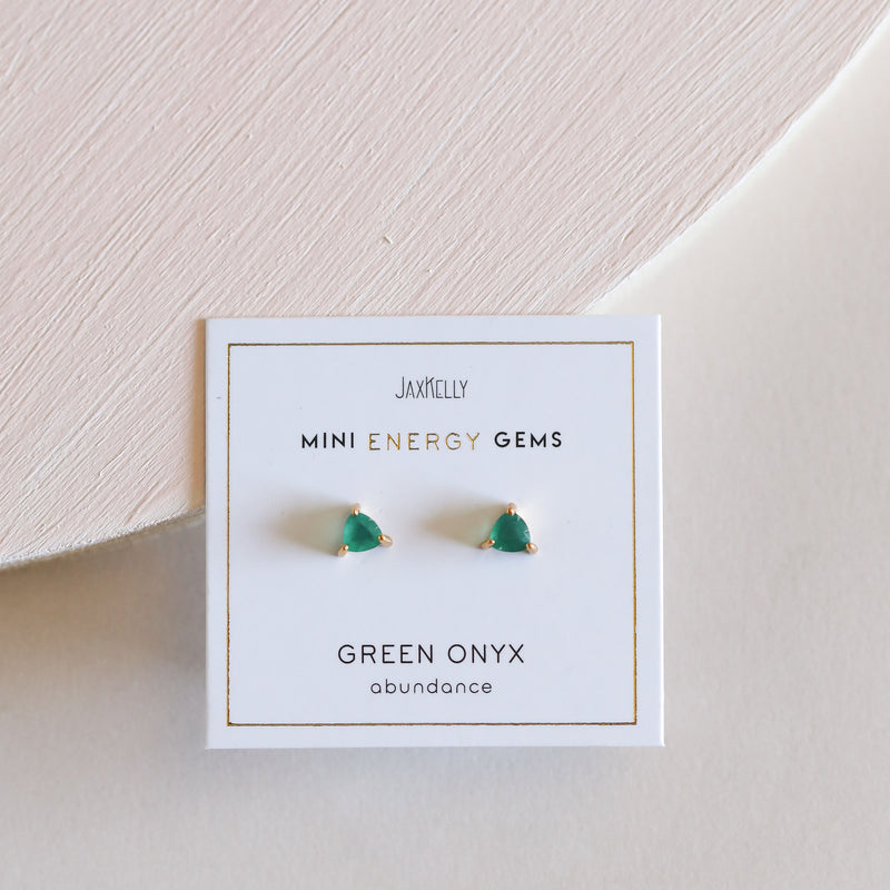 Green Onyx Mini Energy Gems Earrings