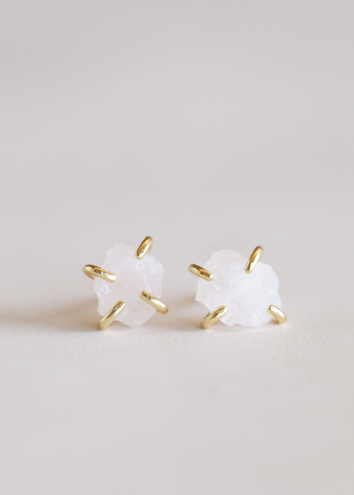 Rose Quartz Prong Earring