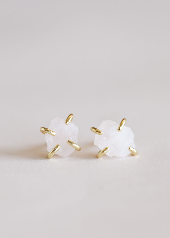 Rose Quartz Prong Earring