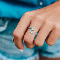 Enamel Turquoise Wave Ring