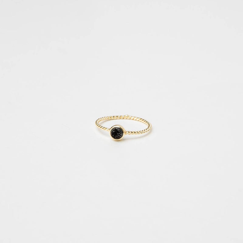 Black Druzy Ring