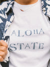 Aloha State Hand Stamped Tee White