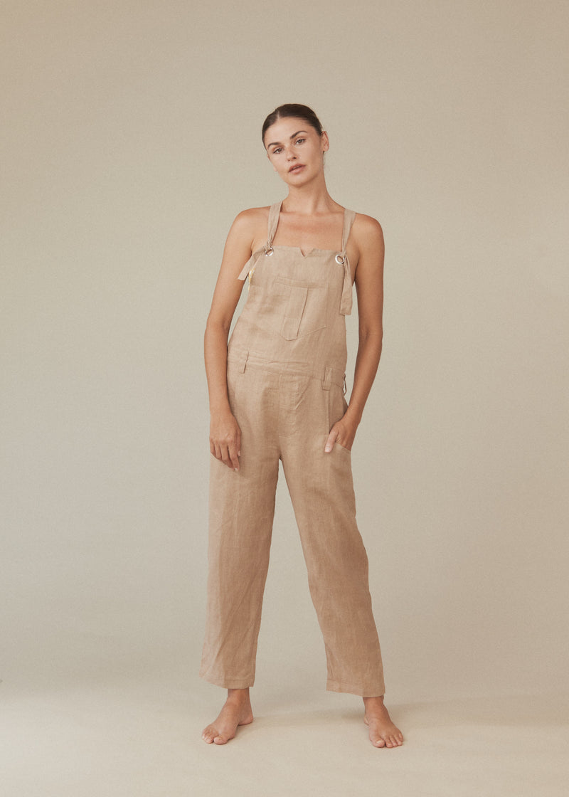 Farrin Linen Overalls Tea