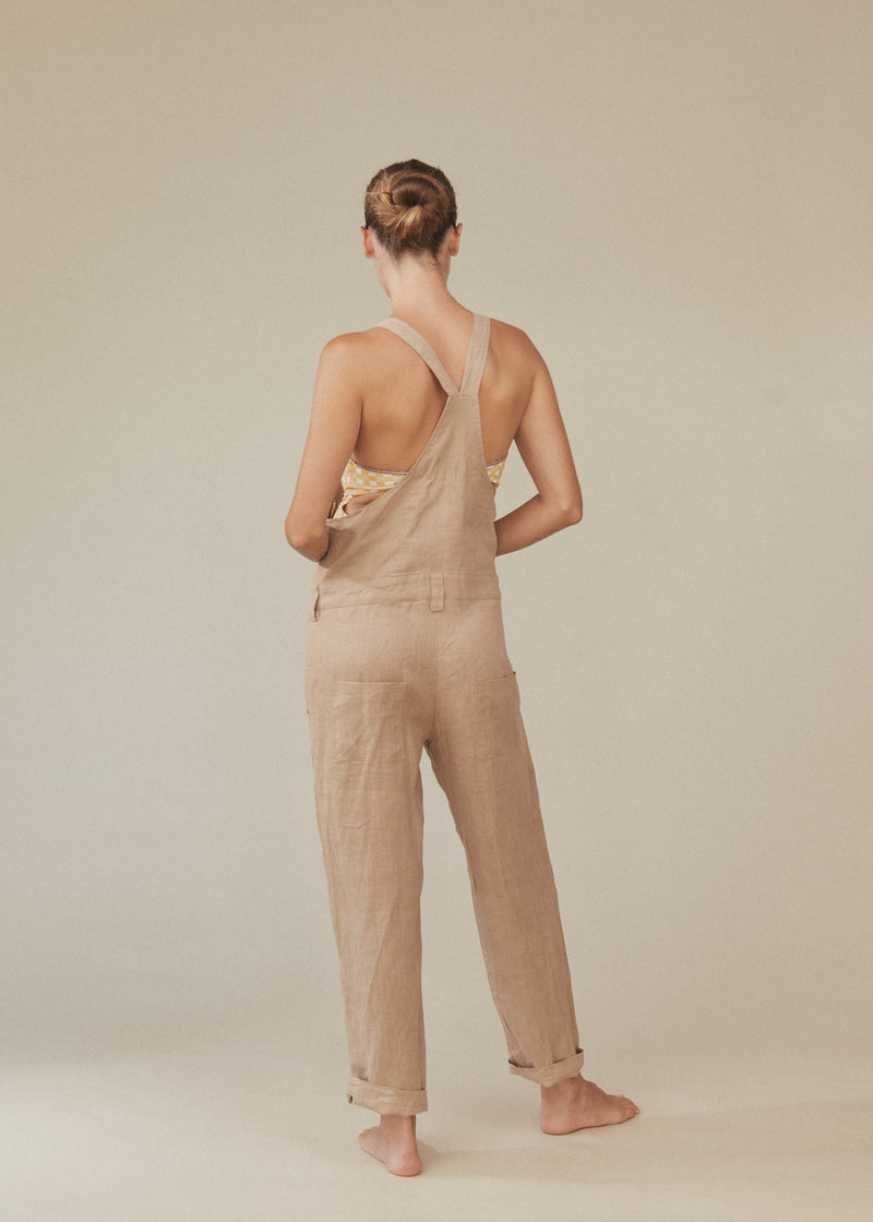 Farrin Linen Overalls Ash