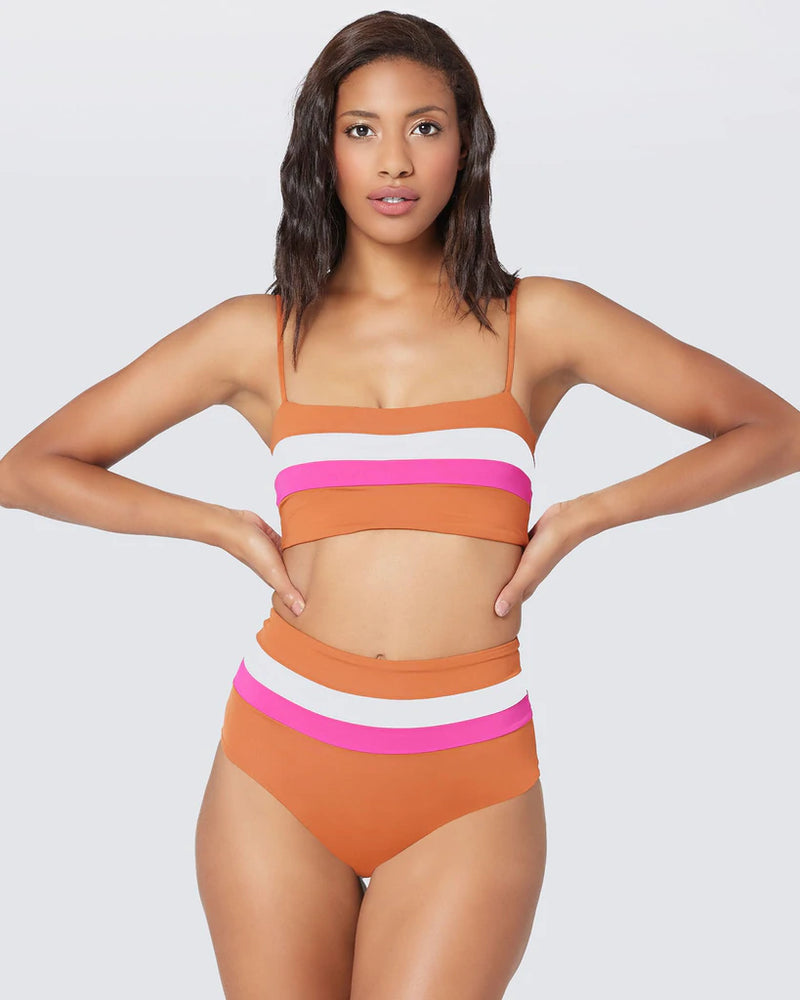 Portia Stripe High Waisted Bottom Amber