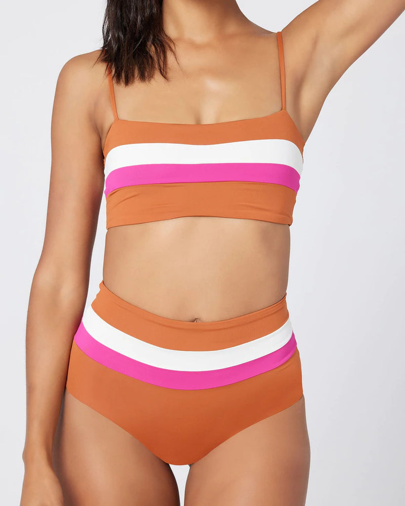 Portia Stripe High Waisted Bottom Amber