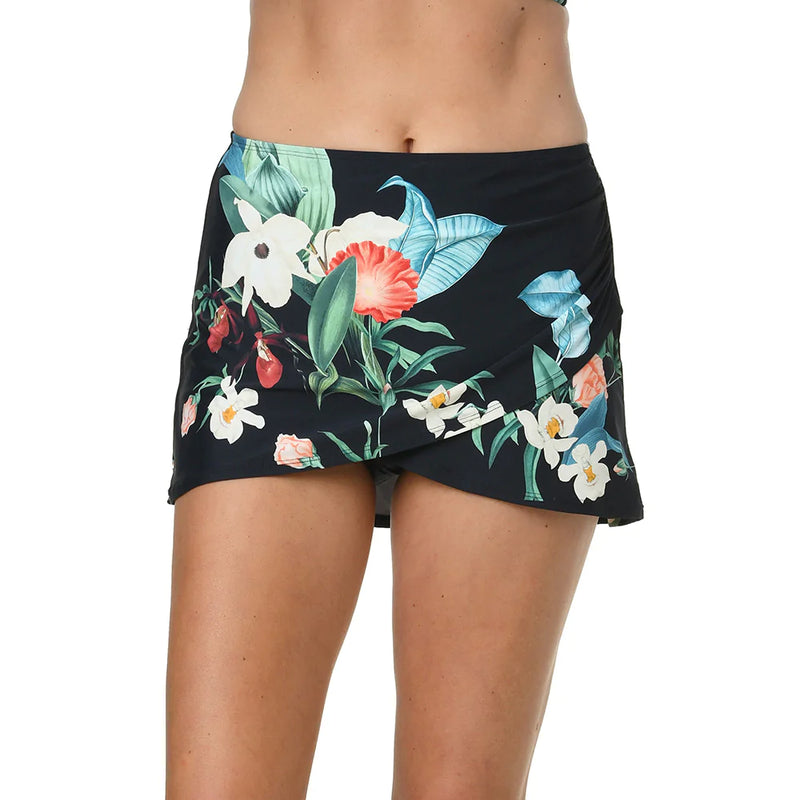 Cover Up Skirt Black Floral