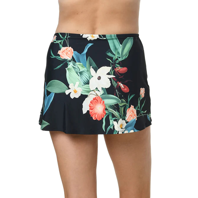 Cover Up Skirt Black Floral