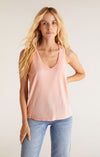 Organic V Neck Tank Silver Pink
