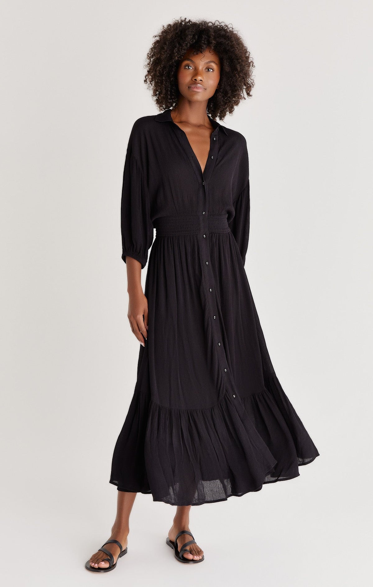 Tanya Solid Maxi Dress Black