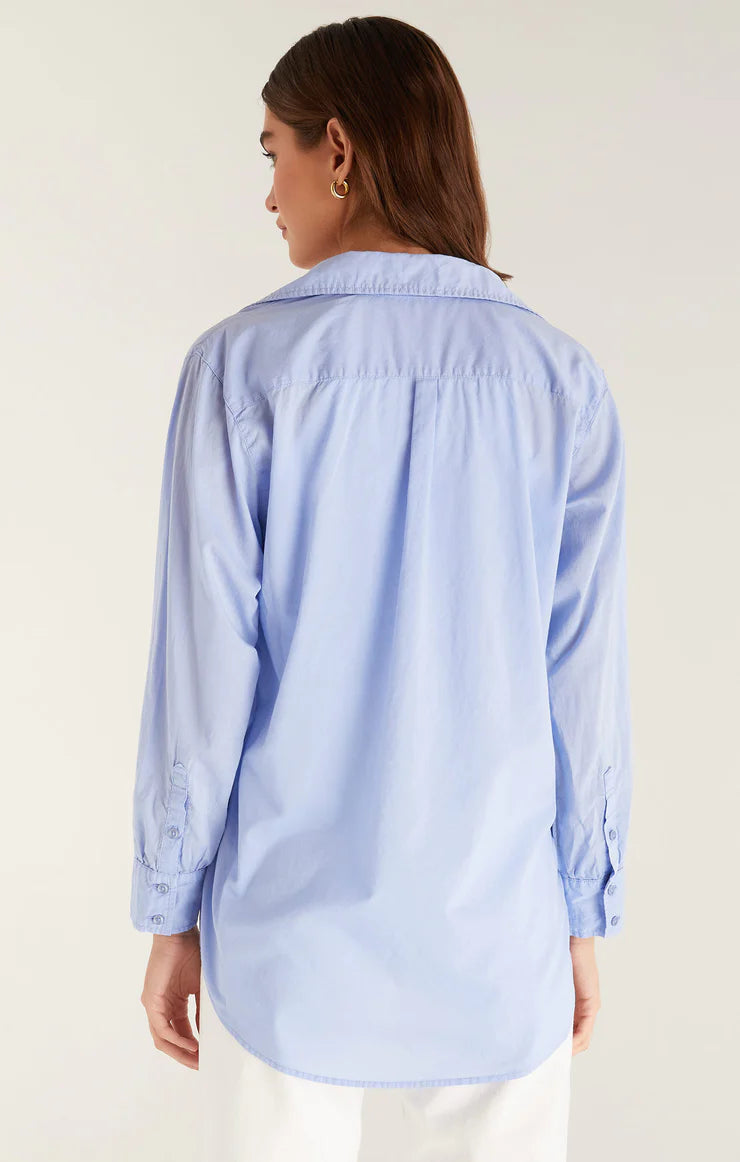 Poolside Button Up Shirt Blue Bird