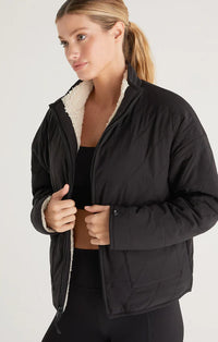 On The Go Reversible Quilted Sherpa Jacket