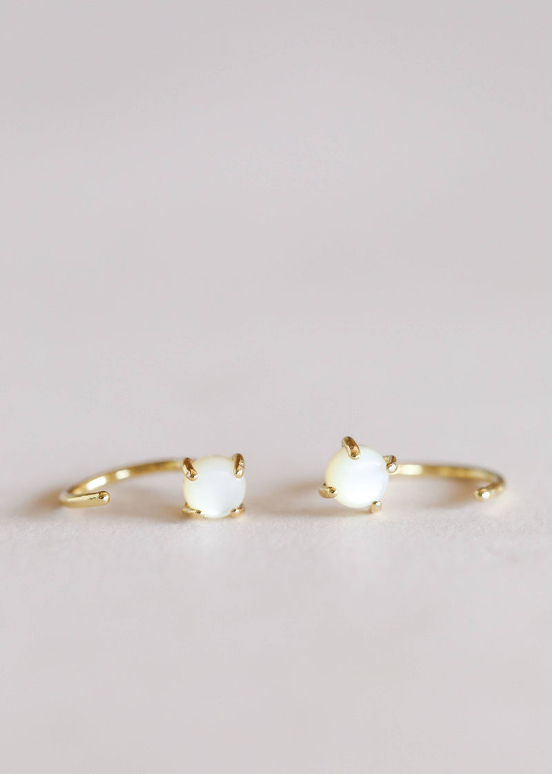 Mother of Pearl Huggie Earrings