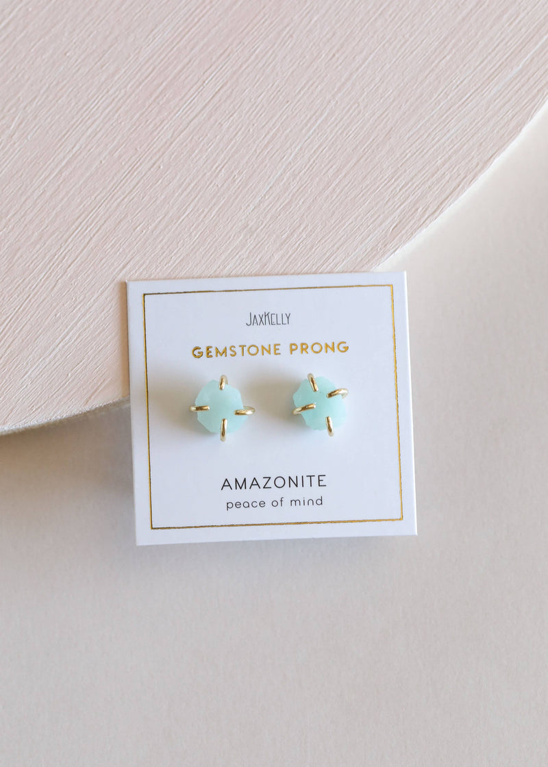 Amazonite Prong Earrings