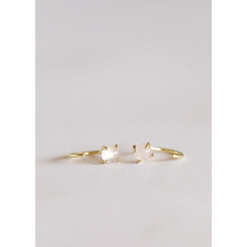 Rose Quartz Huggie Earrings