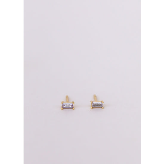 Baguette Lilac Studs