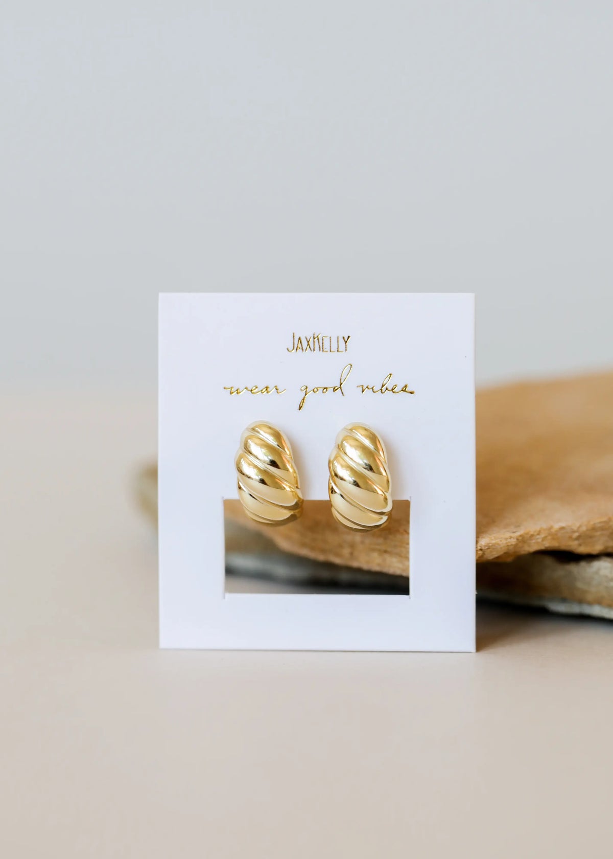 Gold Hoop Swirl Earrings