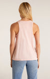 Organic V Neck Tank Silver Pink