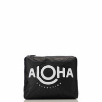 Original Black Aloha Pouch Small White on Black