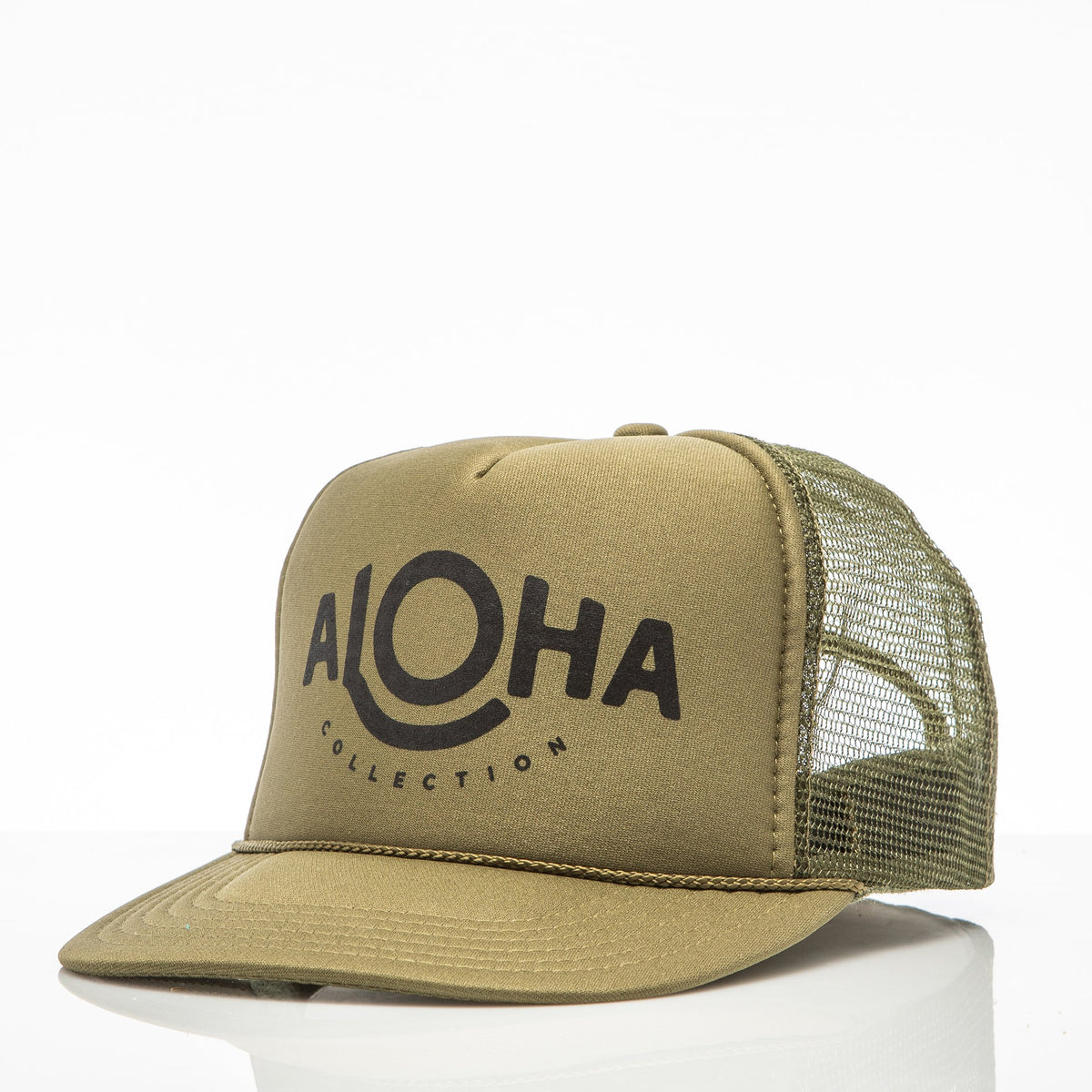 Aloha Trucker Hat Khaki Green