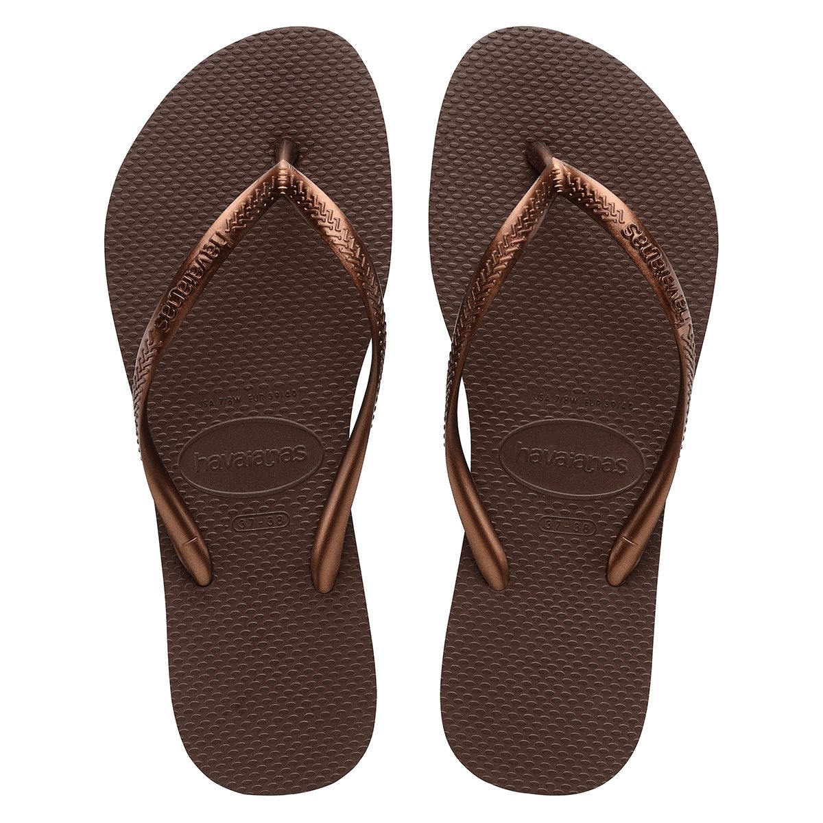 Slim Sandals Metallic Brown