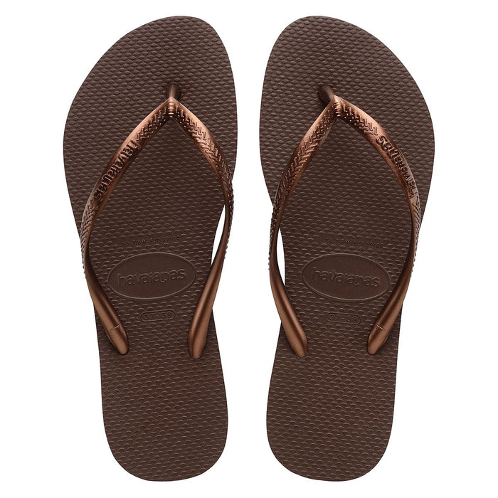 Slim Sandals Metallic Brown