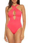 High Neck One Piece Grapefruit