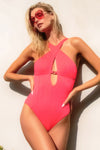 High Neck One Piece Grapefruit