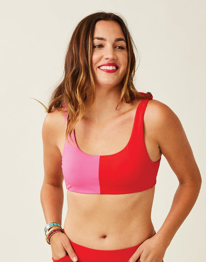 Sandhaven Top Colorblock Fuchsia/Hot Red